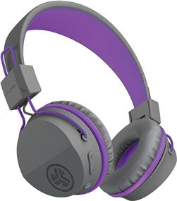 JLAB JBuddies Studio Wireless Kids' Headphone, Grey/Purple | volume safe below 85dB | for age 6-16