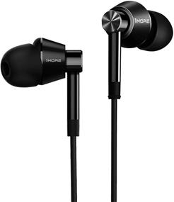 1MORE Dual Driver In-Ear Headphones, Black | hi-res comfort with tangle-free cable | noise isolation | in-line control for Smartphones/PC/Tablet