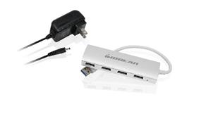 IOGEAR met(AL) P4P Hub, 4-Port USB 3.0 Powered Hub with Aluminum Chassis (Power adapter included)