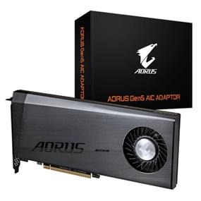 Gigabyte Aorus Gen5 AIC Adaptor, PCIe 5.0 Design, Advanced Thermal Solution for PCIe 5.0 SSD