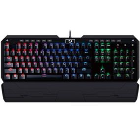 Redragon Indrah K555 RGB LED Backlit Mechanical Keyboard Blue Swtiches 104 + Macro Key And Wrist Rest [K555](Open Box)