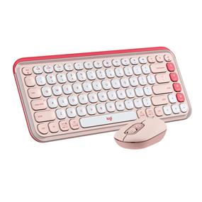 LOGITECH POP ICON Combo, Bluetooth Keyboard and Mouse Combo, Rose(920-013105)