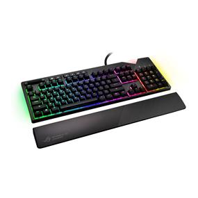 ASUS ROG Strix Flare Aura Sync RGB Mechanical Gaming Keyboard with Cherry MX Blue Switches, Customizable Badge, USB Pass Through and Media Controls