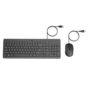 HP 150 Wired Mouse and Keyboard Combo - Full-Sized, Low-Profile Keyboard with Numeric Keypad - 1600 DPI Optical Sensor, Multi-Surface Wired Mouse - USB Plug-and-Play Connectivity (240J7AA, Black)