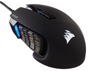 CORSAIR Scimitar RGB Elite, MOBA/MMO Gaming Mouse, Black, Backlit RGB LED, 18000 DPI, Optical (CH-9304211-NA)(Open Box)