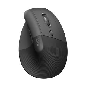 LOGITECH Lift Vertical Ergonomic Mouse, Wireless, Bluetooth or Logi Bolt USB receiver, Quiet clicks, 4 buttons - Graphite