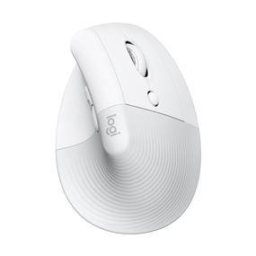 LOGITECH Lift Vertical Ergonomic Mouse, Wireless, Bluetooth or Logi Bolt USB receiver, Quiet clicks, 4 buttons- Off White