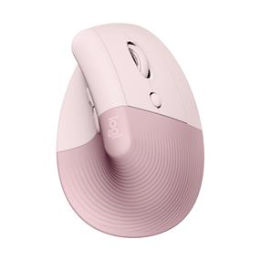 LOGITECH Lift Vertical Ergonomic Mouse, Wireless, Bluetooth or Logi Bolt USB receiver, Quiet clicks, 4 buttons - Rose