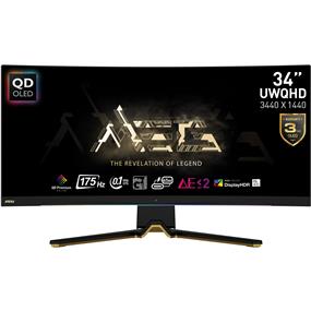 MSI MEG 342C QD OLED 34" Ultrawide 21:9 Curved 1800R Gaming monitor, 175Hz 0.1ms, 3440 x 1440 (UWQHD), FreeSync Premium, Height Adjustable Arm, RGB LED