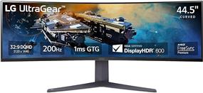 LG UltraGear 45" QHD 5120x1440 Curved VA 200Hz 1ms (GTG) FreeSync Premium Pro 2x HDMI 2.1 1x DisplayPort Gaming Monitor, 45GR65DC-B
