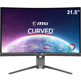 MSI MAG 31.5" WQHD 2560x1440 Curved Rapid VA 170Hz 1ms (GTG) Height Adjustable 2x HDMI 2.0b 1x DisplayPort 1.2a 1x USB Type-C Gaming Monitor, MAG 325CQRF QD