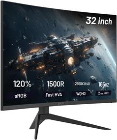 Skytech Gaming 32'' QHD 2K 2560 x 1440 180 hz FreeSync & G-Sync Swivel Tilt Height Pivot Adjustable 1ms GTG Fast HDMI USB C DP 1500R Curved Gaming Monitor