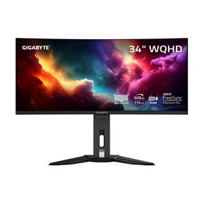 GIGABYTE 34" WQHD 3440x1440 QD- OLED Curved 175Hz 0.03ms (GTG) Height Adjustable 2x HDMI 2.1 1x DisplayPort 1.4 1x USB-C Gaming Monitor, MO34WQC SA