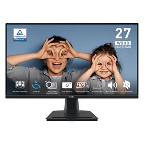 MSI PRO 27" WQHD 2560x1440 IPS 100Hz 1ms (MPRT) 1x HDMI 2.0 1x DisplayPort 1.2 Business Monitor, Pro MP275Q(Open Box)