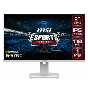 MSI Optix G274RW 27" 16:9 Gaming Monitor White, IPS, 170Hz 1ms, 1920 x 1080 (FHD), G-Sync Compatible, Height Adjustable Arm, RGB LED(Open Box)