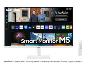 Moniteur et téléviseur intelligent Samsung 27" M5 FHD VA 4 ms en blanc pour le streaming(Boîte ouverte)