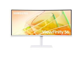 Samsung ViewFinity S6 S65TC 34"  UWQHD 3,440 x 1,440 100Hz 5ms GTG Curved VA LED FreeSync KVM Monitor (LS34C650TANXGO) White