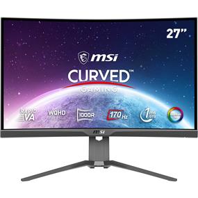 MSI MAG 27" WQHD 2560 x 1440 incurvé Rapid VA 170 Hz 1 ms (GTG) réglable en hauteur 2 x HDMI 2.0b 1 x DisplayPort 1.2a 1 x moniteur de jeu USB Type-C, MAG 275CQRF QD