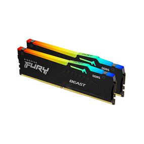 Kingston FURY Beast RGB 64GB (2x32GB) DDR5 5600MHz CL40 Black 1.25V - Desktop Memory - INTEL XMP (KF556C40BBAK2-64)(Open Box)