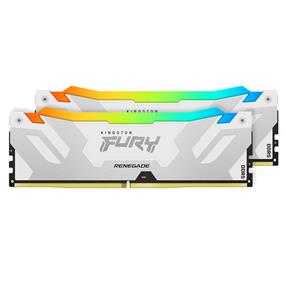 KINGSTON FURY Renegade RGB 32GB (2x16GB) DDR5 6400MHz CL32 White 1.4V UDIMM - Desktop Memory - INTEL XMP (KF564C32RWAK2-32)(Open Box)