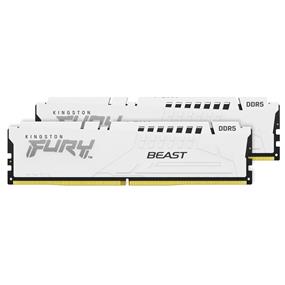 KINGSTON FURY Beast 64GB (2x32GB) DDR5 5200MHz CL36 White 1.25V UDIMM - Desktop Memory - INTEL XMP/ AMD EXPO (KF552C36BWEK2-64)