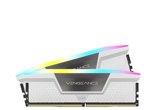 CORSAIR Vengeance RGB 64GB (2x32GB) DDR5 6000MHz CL30 White 1.4V - Desktop Memory - INTEL XMP (CMH64GX5M2B6000C30W)