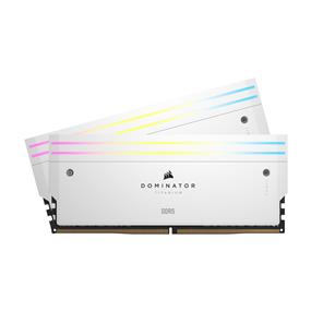 CORSAIR Dominator Titanium 32GB (2x16GB) DDR5 6400MHz CL32 White 1.4V - Desktop Memory - INTEL XMP (CMP32GX5M2B6400C32W)