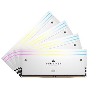 CORSAIR Dominator Titanium 64GB (4x16GB) DDR5 6000MHz CL36 White 1.35V - Desktop Memory - INTEL XMP (CMP64GX5M4B6000C36W)