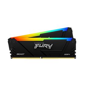 KINGSTON FURY Beast RGB 16GB (2x8GB) DDR4 3200MHz CL16 Black 1.35V UDIMM - Desktop Memory - INTEL XMP/ AMD (KF432C16BB2AK2/16)