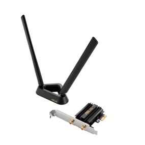 ASUS PCE-AXE58BT WiFi 6E + Bluetooth 5.2 PCI-E Expansion Card  - Supports 6GHz Band, WPA3, 160MHz, WPA3 Network Security, OFDMA and MU-MIMO, External Antenna, Magnetic Base, Ultra Low Latency(Open Box)