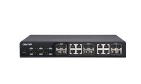 QNAP (QSW-M1208-8C) Management Switch, 12 port of 10GbE port speed, 4 port SFP+, 8 port  SFP+/ NBASE-T Combo, support for 5-speed auto negotiation (10G/5G/2.5G/1G/100M)
