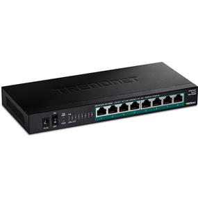 TRENDnet - 8 Ports - 2.5 Gigabit Ethernet - 2.5GBase-T - Conforme aux normes TAA - 2 Couche supportée - 12W Power Consumption - 100W Budget PoE - Paire torsadée - PoE Ports - Fixation au mur(Boîte ouverte)