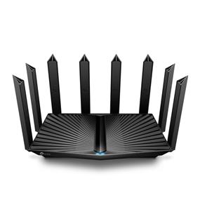 TP-LINK (Archer AX90) AX6600 Tri-Band Gigabit Wi-Fi 6 Router. 4804 Mbps (5 GHz) + 1201 Mbps (5 GHz) + 574 Mbps (2.4 GHz). 1× 2.5 Gbps WAN/LAN port + 1× 1 Gbps WAN/LAN port + 3× Gigabit LAN ports and two USB ports. 8× Fixed High-Performance Antennas. OFDMA and MU-MIMO technology. 1.5 GHz Quad-Core CPU. 1× USB 3.0 Port and 1× USB 2.0 Port.