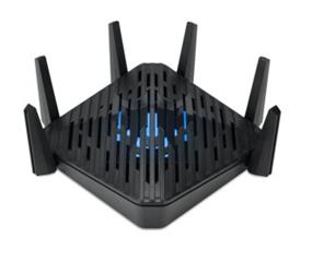 Acer Predator Connect W6 AX7800 Wi-Fi 6E Router, 6 External Adjustable Antennas, 2GHz Quad Core Processor, 1GB DDR4 RAM, 2.5Gbps WANx1, 1Gbps LANx4, USB 3.0x1, built-in Trend Micro™ Home Security Engine(Open Box)