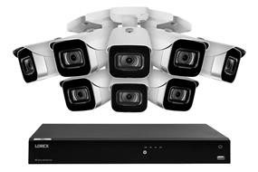 Lorex Fusion 4K (16 Camera Capable) 4TB Wired NVR System with Eight IP Bullet Cameras