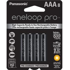 Panasonic (Eneloop Pro) - Batteries rechargeables AAA8 de 950 mAh