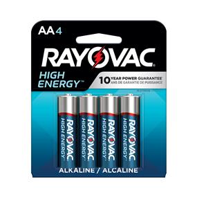 RAYOVAC AA Alkaline Battery 4 Pack (815-4T)