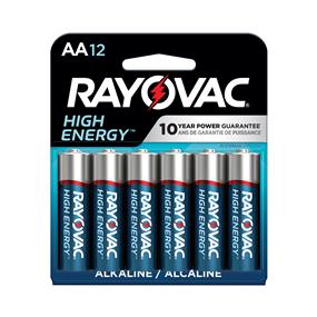 RAYOVAC AA Alkaline Battery 12 Pack (815-12T)