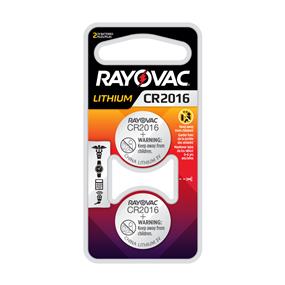 RAYOVAC 2016 3V Lithium Coin Cell Battery 2 Pack (KECR2016-2G)