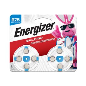 ENERGIZER 675 1.4V Zinc-Oxide Hearing Aid Battery 8 Pack (AZ675DP8)