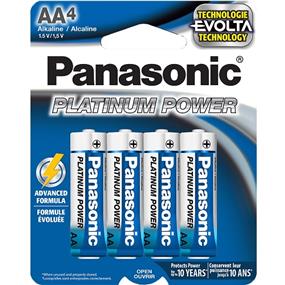 PANASONIC Platinum Power AA Alkaline Battery 4 Pack (LR6XE4B)