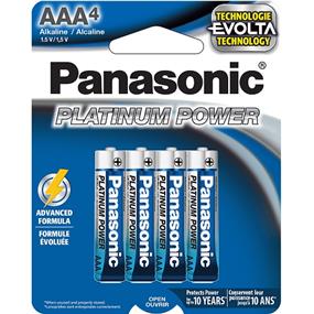 PANASONIC Platinum Power AAA Alkaline Battery 4 Pack (LR03XE4B)