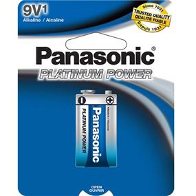 PANASONIC Platinum Power 9V Alkaline Battery 1 Pack (6LF22XP/1B)