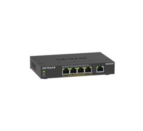 NETGEAR (GS305P-300NAS) GS305P Unmanaged  POE+ Switch - 5 Ports - Gigabit Ethernet - 2 Layer Supported - 66.78 W Power Consumption - 63 W PoE Budget - PoE Ports - Desktop, Wall Mountable - 3 Year Limited Warranty