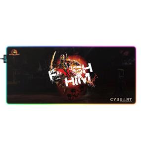 CYBEART |  Mortal Kombat - Finish Him RGB Gaming Desk Mat | XXL Premium Licensed Gaming Mouse Pad (900 x 400 x 4mm / Aurora Series)