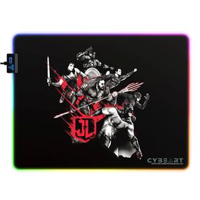 CYBEART | Justice League - Ready for Fight Gaming Mouse Pad | Large Premium RGB LED Licensed Gaming Mouse Pad (450 x 350 x 4mm / Aurora Series)