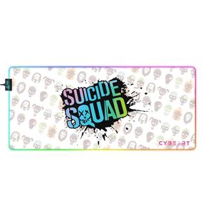 CYBEART | Suicide Squad Gaming Desk Mat | XXL Premium RGB LED Licensed Gaming Mouse Pad (900 x 400 x 4mm / Aurora Series)