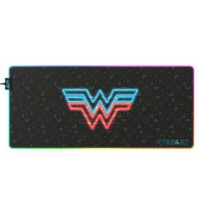 CYBEART | Wonder Woman - Electrified Gaming Desk Mat | XXL Premium RGB LED Licensed Gaming Mouse Pad (900 x 400 x 4mm / Aurora Series)