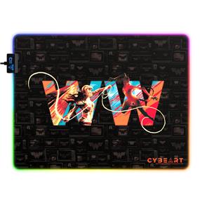 CYBEART | Wonder Woman Vs. Cheetah Gaming Mouse Pad | Large Premium RGB LED Licensed Gaming Mouse Pad (450 x 350 x 4mm / Aurora Series)