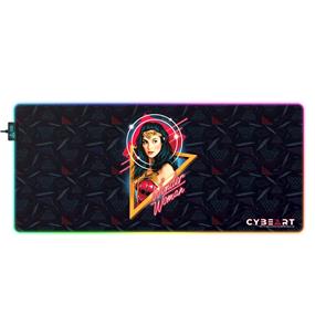 CYBEART | Wonder Woman - Portrait Gaming Desk Mat | XXL Premium RGB LED Licensed Gaming Mouse Pad (900 x 400 x 4mm / Aurora Series)